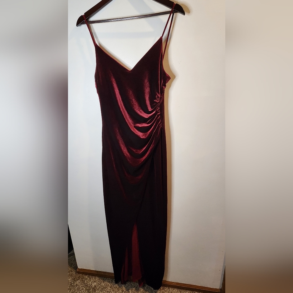 Red Velvet Evening Gown